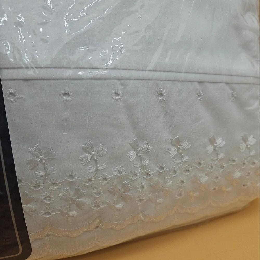 Vintage Springmaid 180 Percale Double Sheet Set NOS New White Floral Design